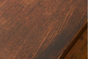 アンティーク家具　アンティーク 天板ナラ材の薄型作業台(1)(サイドテーブル、机、在宅ワーク、在宅用デスク)