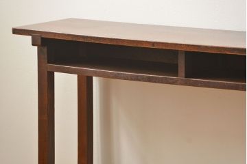 アンティーク家具　アンティーク 天板ナラ材の薄型作業台(1)(サイドテーブル、机、在宅ワーク、在宅用デスク)