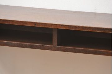 アンティーク家具　アンティーク 天板ナラ材の薄型作業台(1)(サイドテーブル、机、在宅ワーク、在宅用デスク)