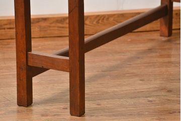 アンティーク家具　アンティーク 天板ナラ材の薄型作業台(1)(サイドテーブル、机、在宅ワーク、在宅用デスク)