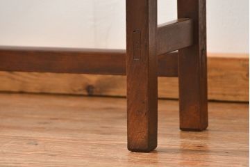 アンティーク家具　アンティーク 天板ナラ材の薄型作業台(1)(サイドテーブル、机、在宅ワーク、在宅用デスク)