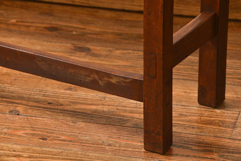 アンティーク家具　アンティーク 天板ナラ材の薄型作業台(1)(サイドテーブル、机、在宅ワーク、在宅用デスク)