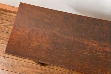 アンティーク家具　アンティーク 天板ナラ材の薄型作業台(2)(サイドテーブル、机、在宅ワーク、在宅用デスク)