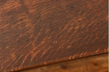 アンティーク家具　アンティーク 天板ナラ材の薄型作業台(2)(サイドテーブル、机、在宅ワーク、在宅用デスク)