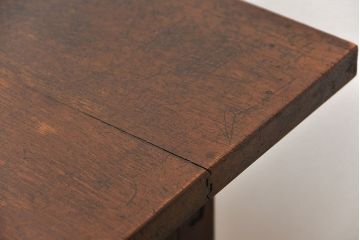 アンティーク家具　アンティーク 天板ナラ材の薄型作業台(2)(サイドテーブル、机、在宅ワーク、在宅用デスク)