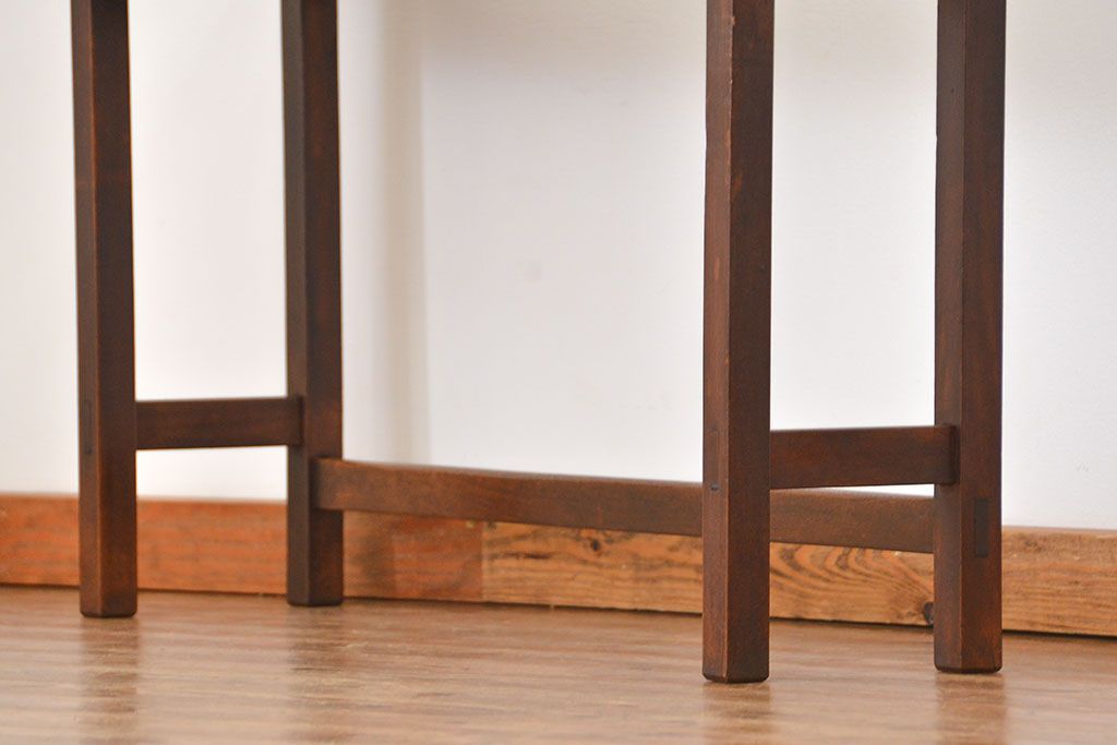 アンティーク家具　アンティーク 天板ナラ材の薄型作業台(2)(サイドテーブル、机、在宅ワーク、在宅用デスク)