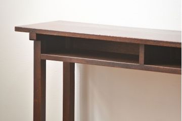 アンティーク家具　アンティーク 天板ナラ材の薄型作業台(2)(サイドテーブル、机、在宅ワーク、在宅用デスク)