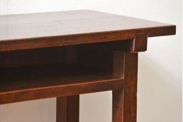 アンティーク家具　アンティーク 天板ナラ材の薄型作業台(2)(サイドテーブル、机、在宅ワーク、在宅用デスク)