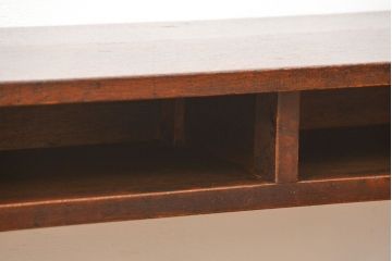 アンティーク家具　アンティーク 天板ナラ材の薄型作業台(2)(サイドテーブル、机、在宅ワーク、在宅用デスク)