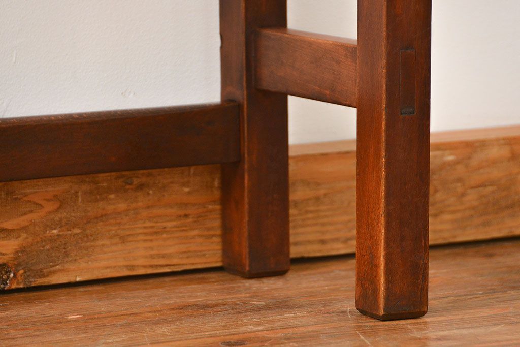 アンティーク家具　アンティーク 天板ナラ材の薄型作業台(2)(サイドテーブル、机、在宅ワーク、在宅用デスク)