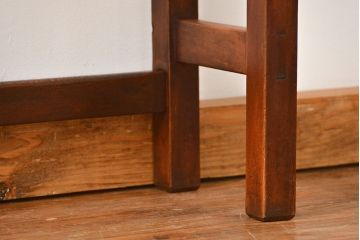 アンティーク家具　アンティーク 天板ナラ材の薄型作業台(2)(サイドテーブル、机、在宅ワーク、在宅用デスク)