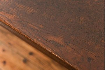 アンティーク家具　アンティーク 天板ナラ材の薄型作業台(3)(サイドテーブル、机、在宅ワーク、在宅用デスク)