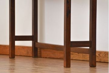 アンティーク家具　アンティーク 天板ナラ材の薄型作業台(3)(サイドテーブル、机、在宅ワーク、在宅用デスク)