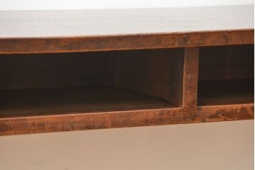 アンティーク家具　アンティーク 天板ナラ材の薄型作業台(3)(サイドテーブル、机、在宅ワーク、在宅用デスク)