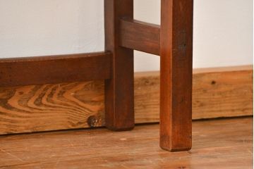 アンティーク家具　アンティーク 天板ナラ材の薄型作業台(3)(サイドテーブル、机、在宅ワーク、在宅用デスク)