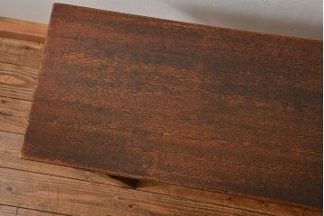 アンティーク家具　アンティーク 古い木のシンプルな薄型作業台(サイドテーブル、机、在宅ワーク、在宅用デスク)