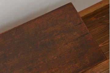 アンティーク家具　アンティーク 古い木のシンプルな薄型作業台(サイドテーブル、机、在宅ワーク、在宅用デスク)