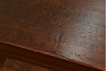 アンティーク家具　アンティーク 古い木のシンプルな薄型作業台(サイドテーブル、机、在宅ワーク、在宅用デスク)