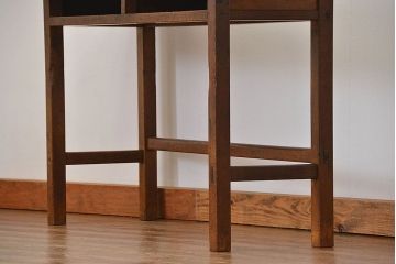 アンティーク家具　アンティーク 古い木のシンプルな薄型作業台(サイドテーブル、机、在宅ワーク、在宅用デスク)