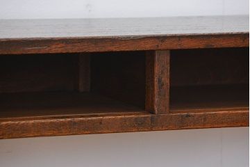 アンティーク家具　アンティーク 古い木のシンプルな薄型作業台(サイドテーブル、机、在宅ワーク、在宅用デスク)