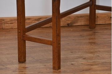 アンティーク家具　アンティーク 古い木のシンプルな薄型作業台(サイドテーブル、机、在宅ワーク、在宅用デスク)