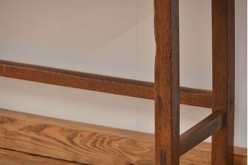 アンティーク家具　アンティーク 古い木のシンプルな薄型作業台(サイドテーブル、机、在宅ワーク、在宅用デスク)