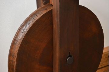 アンティーク雑貨　古民具・骨董 特大!総欅材井戸の滑車(つるべ)