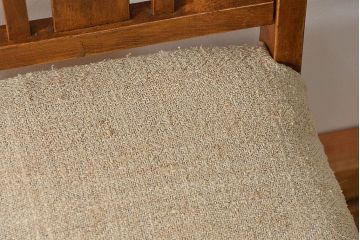 レトロ家具　アンティークリネン座面のレトロな椅子(1)(イス、チェア)