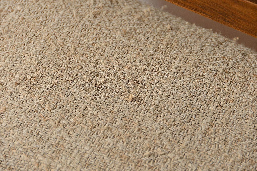 レトロ家具　アンティークリネン座面のレトロな椅子(1)(イス、チェア)