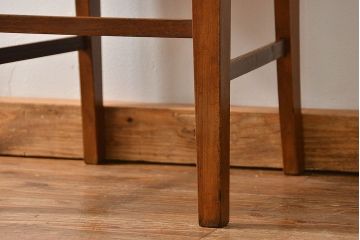 レトロ家具　アンティークリネン座面のレトロな椅子(1)(イス、チェア)