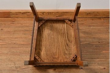 レトロ家具　アンティークリネン座面のレトロな椅子(1)(イス、チェア)