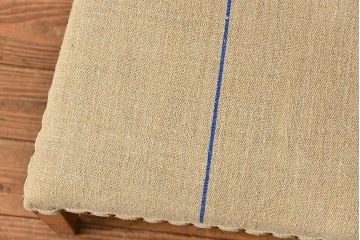 レトロ家具　アンティークリネン座面のレトロな椅子(2)(イス、チェア)