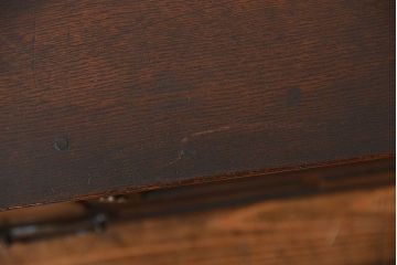 アンティーク家具　大正ロマン 古いナラ材!ミラー付き卓上キャビネット