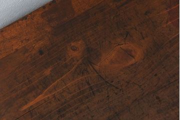 アンティーク家具　アンティーク 古い木の小さなモールガラス引き出し付き収納棚(戸棚)