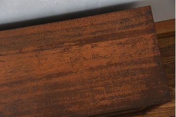 レトロ家具　昭和レトロ 古い木の小さなモールガラス収納棚(飾り棚)