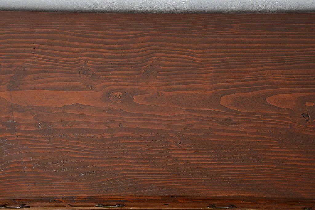 レトロ家具　昭和レトロ アンティークダイヤガラス　脚付きローボード(テレビ台、テレビボード)