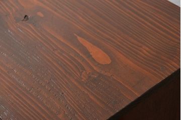 レトロ家具　昭和レトロ アンティークダイヤガラス　脚付きローボード(テレビ台、テレビボード)