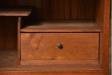 レトロ家具　昭和レトロ アンティークダイヤガラス　脚付きローボード(テレビ台、テレビボード)