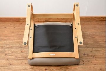 中古 展示・美品　カリモク　レトロモダン　WDモデル革張りソファー(2) 定価約12万円