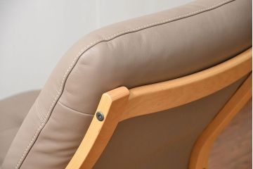 中古 展示・美品　カリモク　レトロモダン　WDモデル革張りソファー(3) 定価約12万円