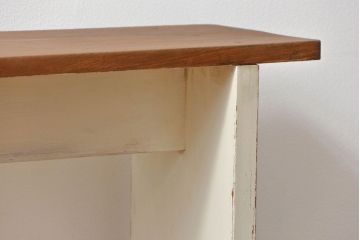 レトロ家具　アンティークペイント　レトロでシンプルなベンチ(長イス)