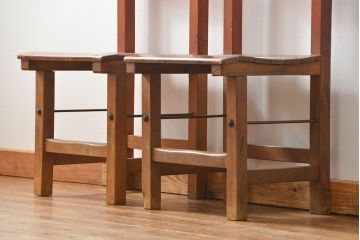 アンティーク家具　古い木のペンキのはげたアンティークチェア2脚セット