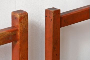 アンティーク家具　古い木のペンキのはげたアンティークチェア2脚セット