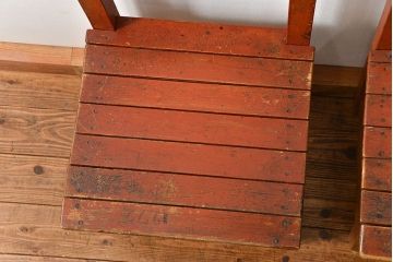 アンティーク家具　古い木のペンキのはげたアンティークチェア2脚セット