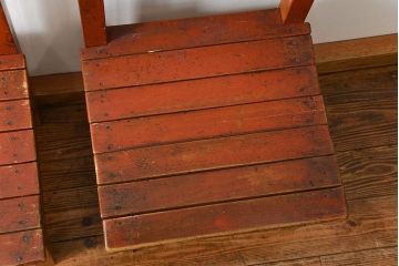 アンティーク家具　古い木のペンキのはげたアンティークチェア2脚セット