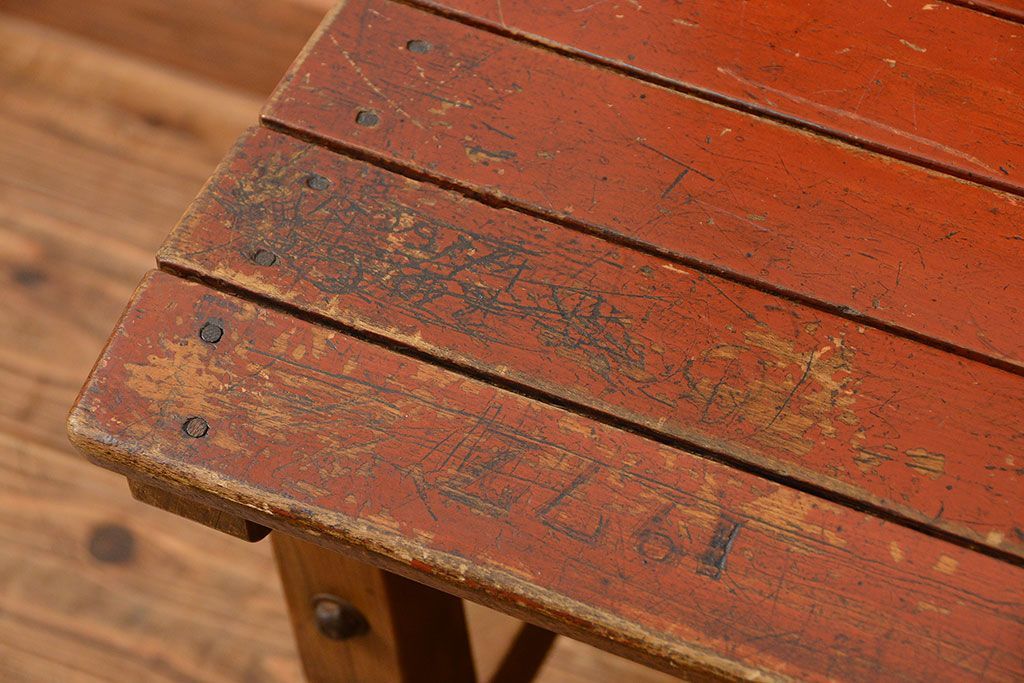 アンティーク家具　古い木のペンキのはげたアンティークチェア2脚セット