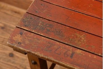 アンティーク家具　古い木のペンキのはげたアンティークチェア2脚セット