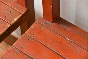 アンティーク家具　古い木のペンキのはげたアンティークチェア2脚セット