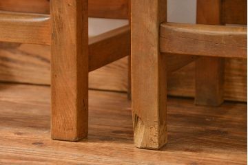 アンティーク家具　古い木のペンキのはげたアンティークチェア2脚セット