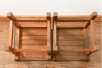 アンティーク家具　古い木のペンキのはげたアンティークチェア2脚セット